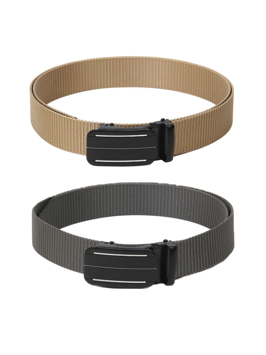 

Calvadoss Women Set of 2 Textured Belts, Beige