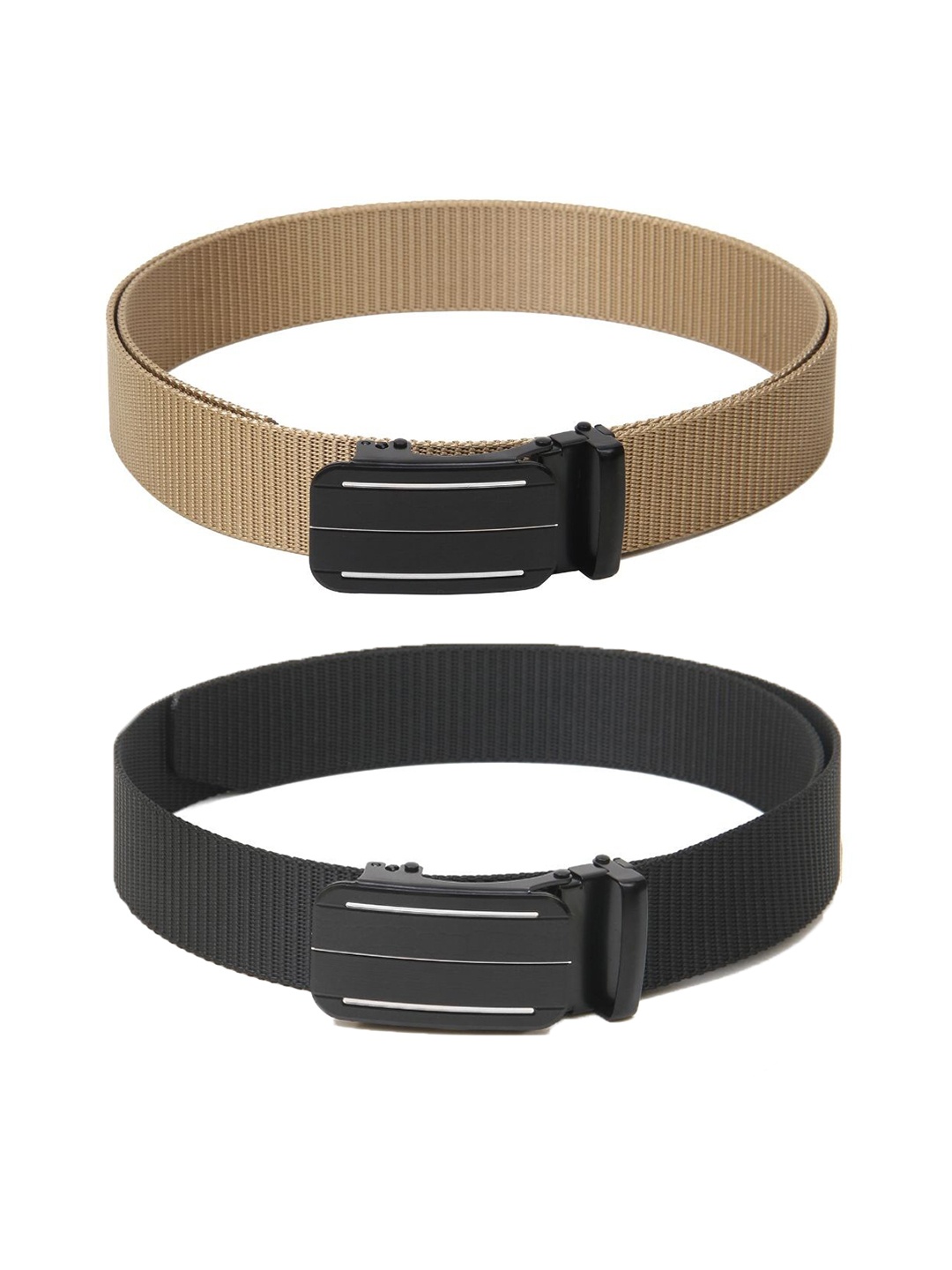 

Calvadoss Women Set of 2 Textured Belts, Beige