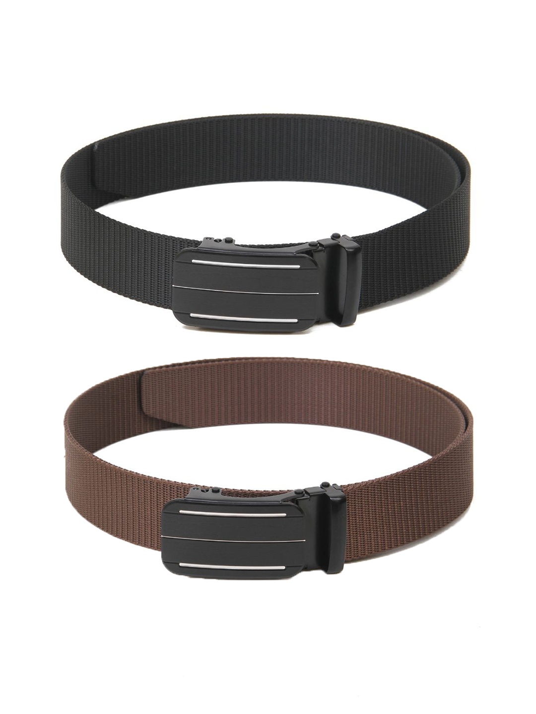 

Calvadoss Women Set of 2 Textured Belts, Black