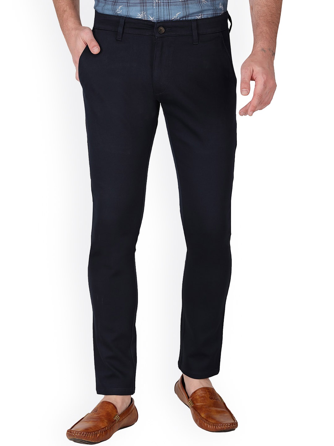 

Monterrey SF Men Relaxed Slim Fit Easy Wash Chinos, Navy blue