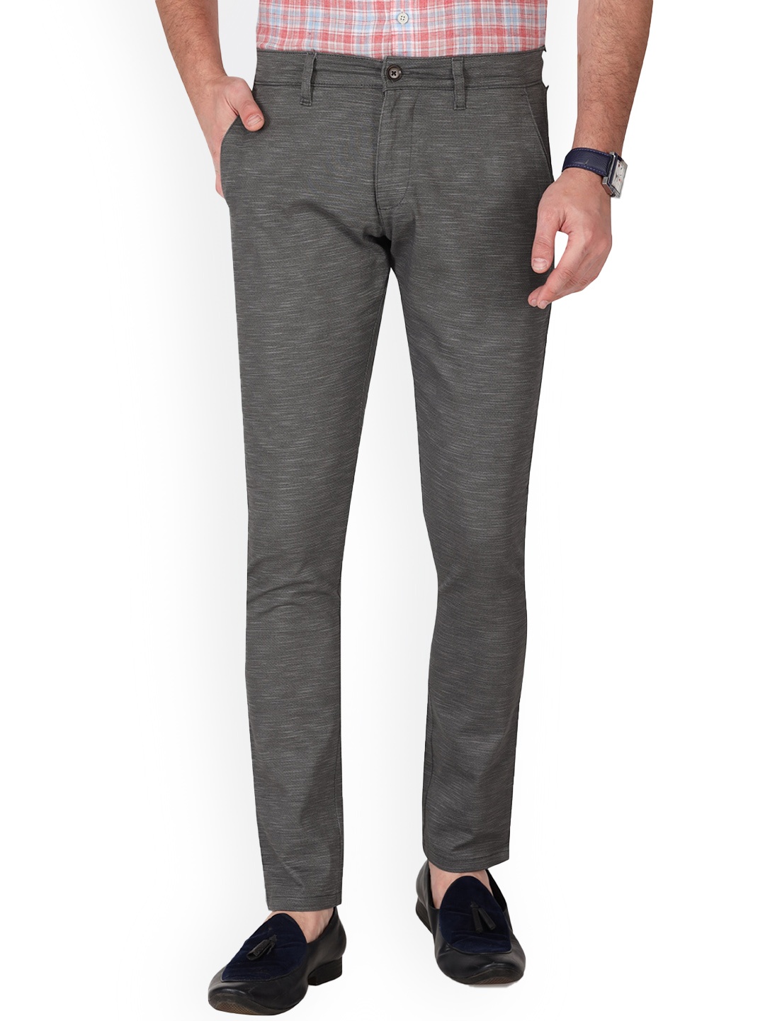 

Monterrey SF Men Relaxed Slim Fit Easy Wash Cotton Chinos Trousers, Black