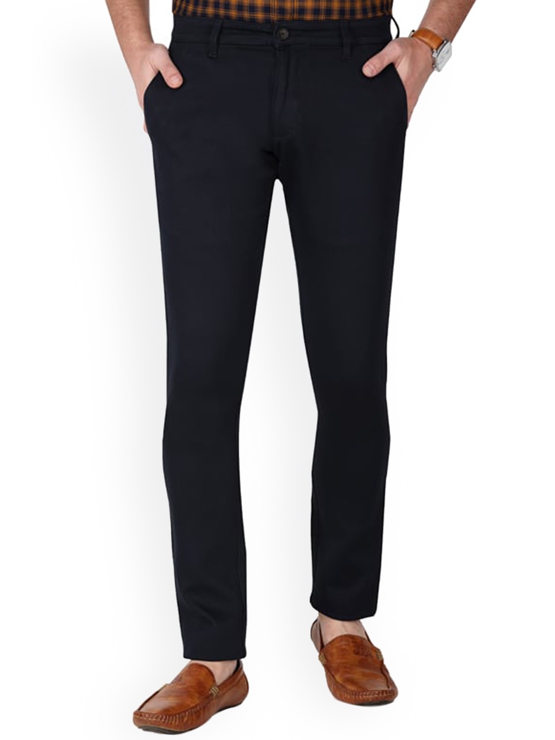 

Monterrey SF Men Relaxed Slim Fit Easy Wash Chinos, Navy blue