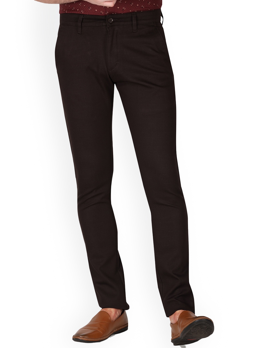 

Monterrey SF Men Relaxed Cotton Slim Fit Easy Wash Trousers, Brown
