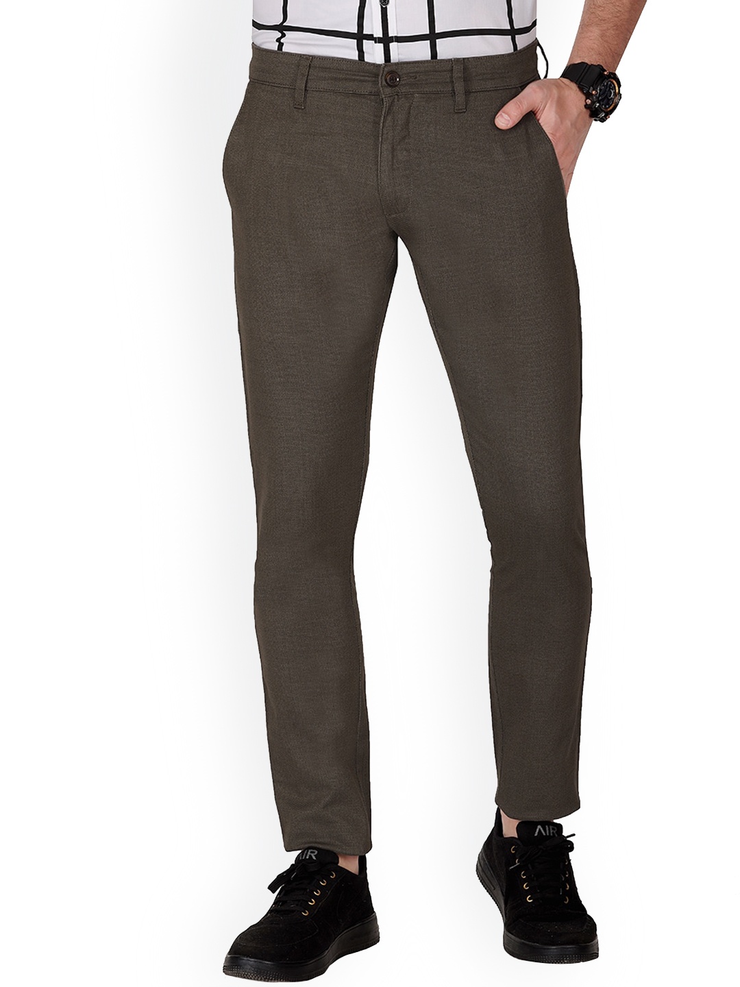 

Monterrey SF Men Relaxed Slim Fit Easy Wash Cotton Chinos, Olive