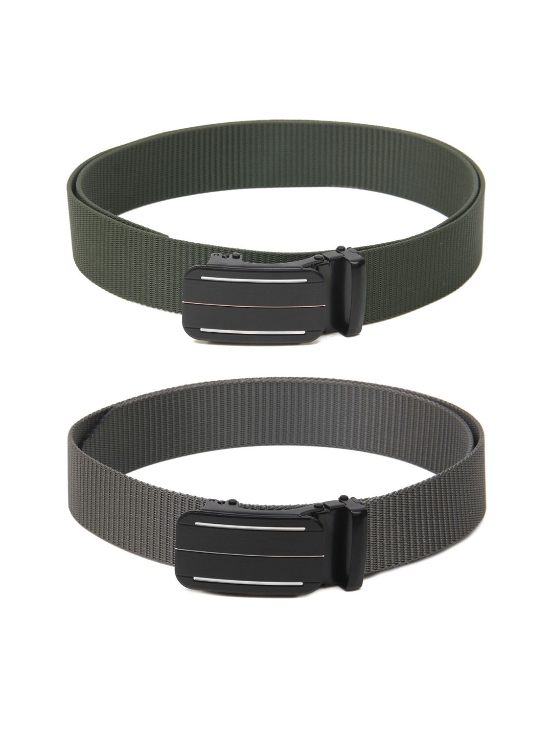 

Calvadoss Girls Set Of 2 Textured Belts, Green