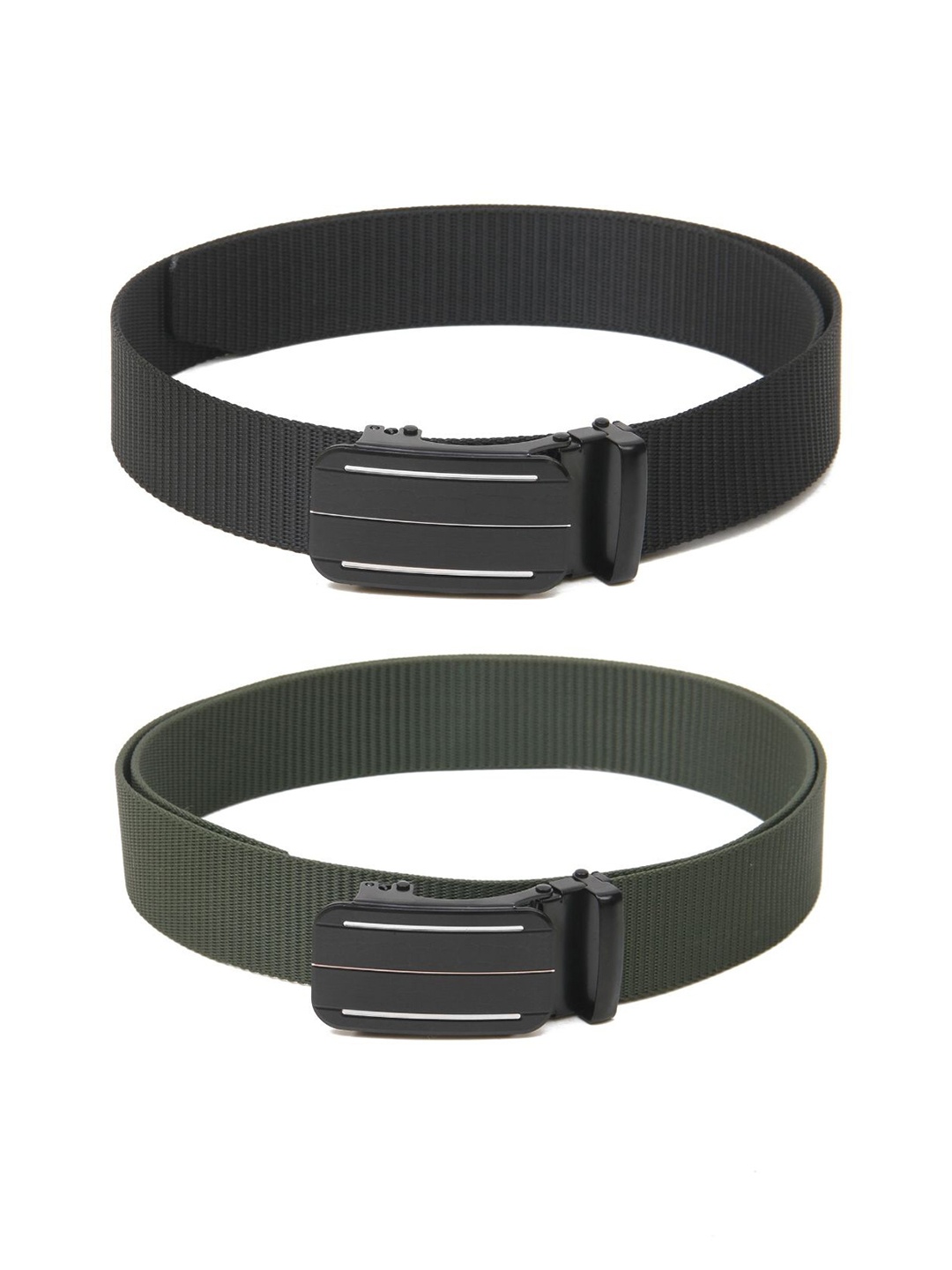

Calvadoss Girls Set Of 2 Textured Belts, Black