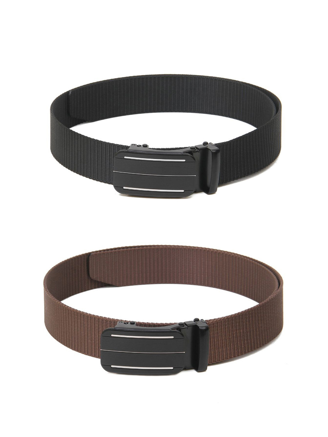 

Calvadoss Men Set of 2 Textured Belts, Black