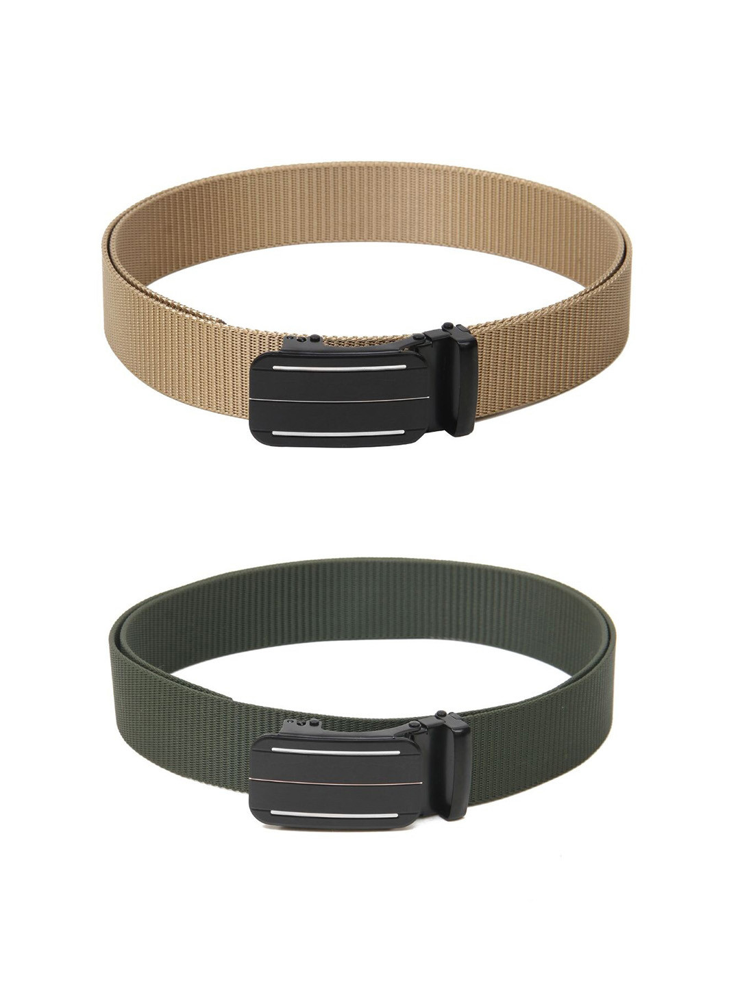 

Calvadoss Men Set of 2 Textured Belts, Beige