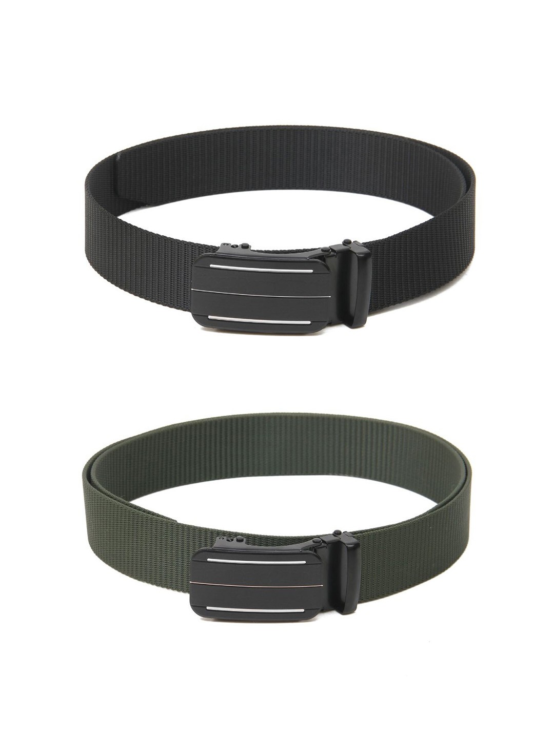 

Calvadoss Men Set of 2 Textured Belts, Black