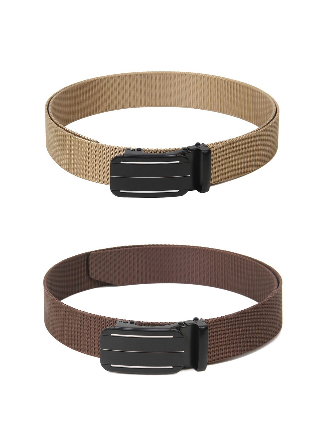

Calvadoss Men Set of 2 Textured Belts, Beige