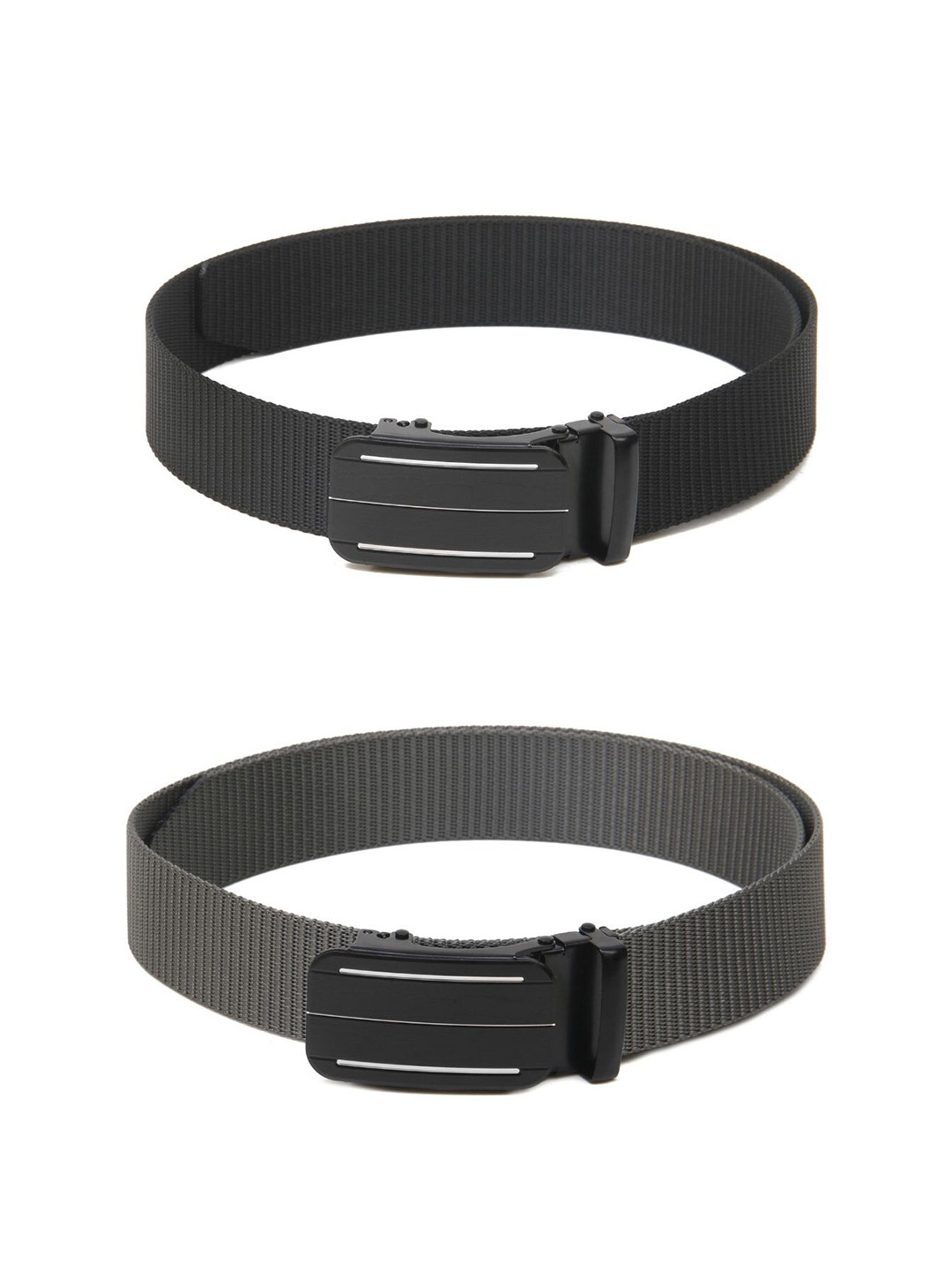

Calvadoss Men Set of 2 Textured Belts, Black