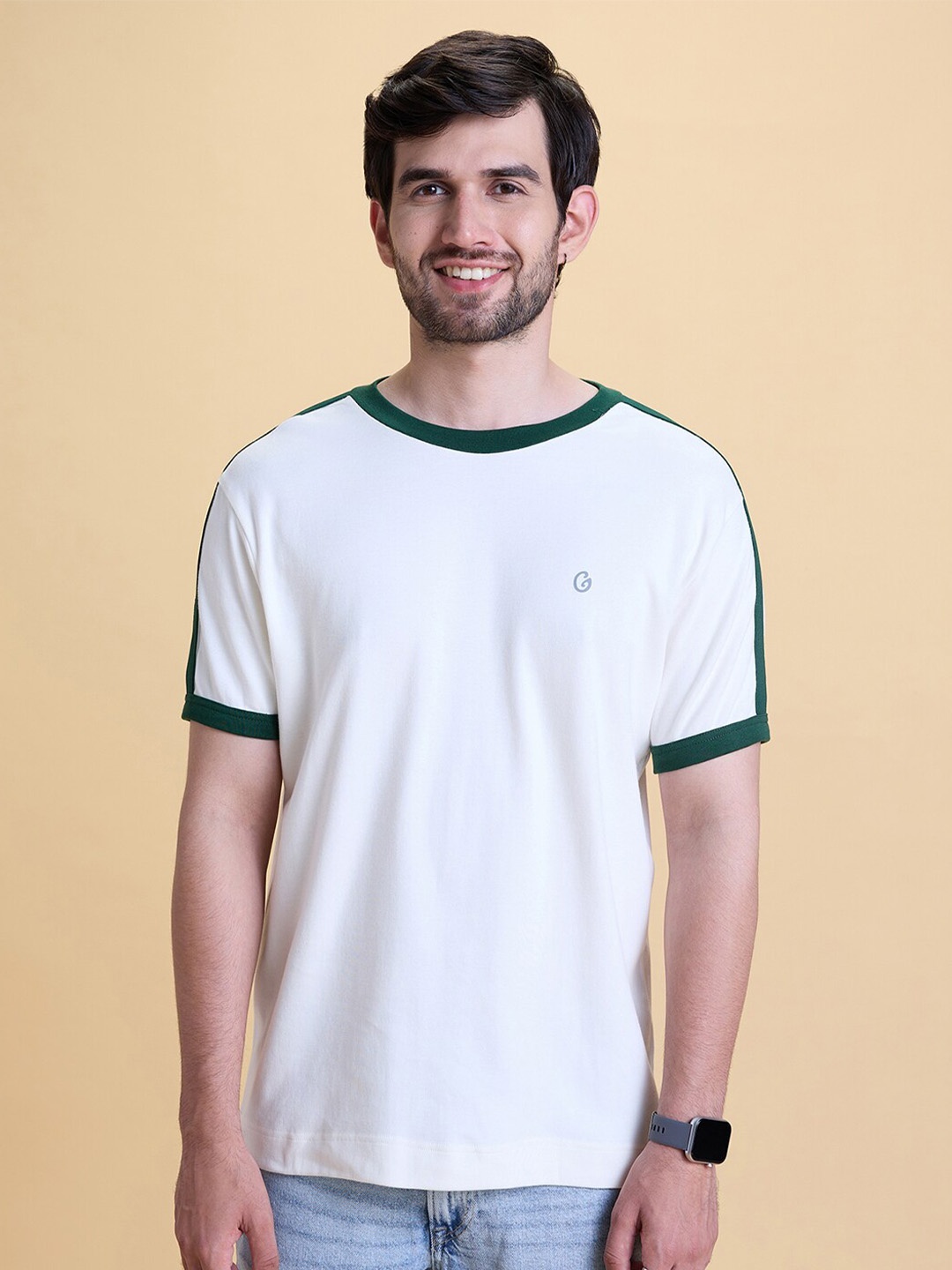 

Gloot Round Neck Cotton Casual T-shirt, White