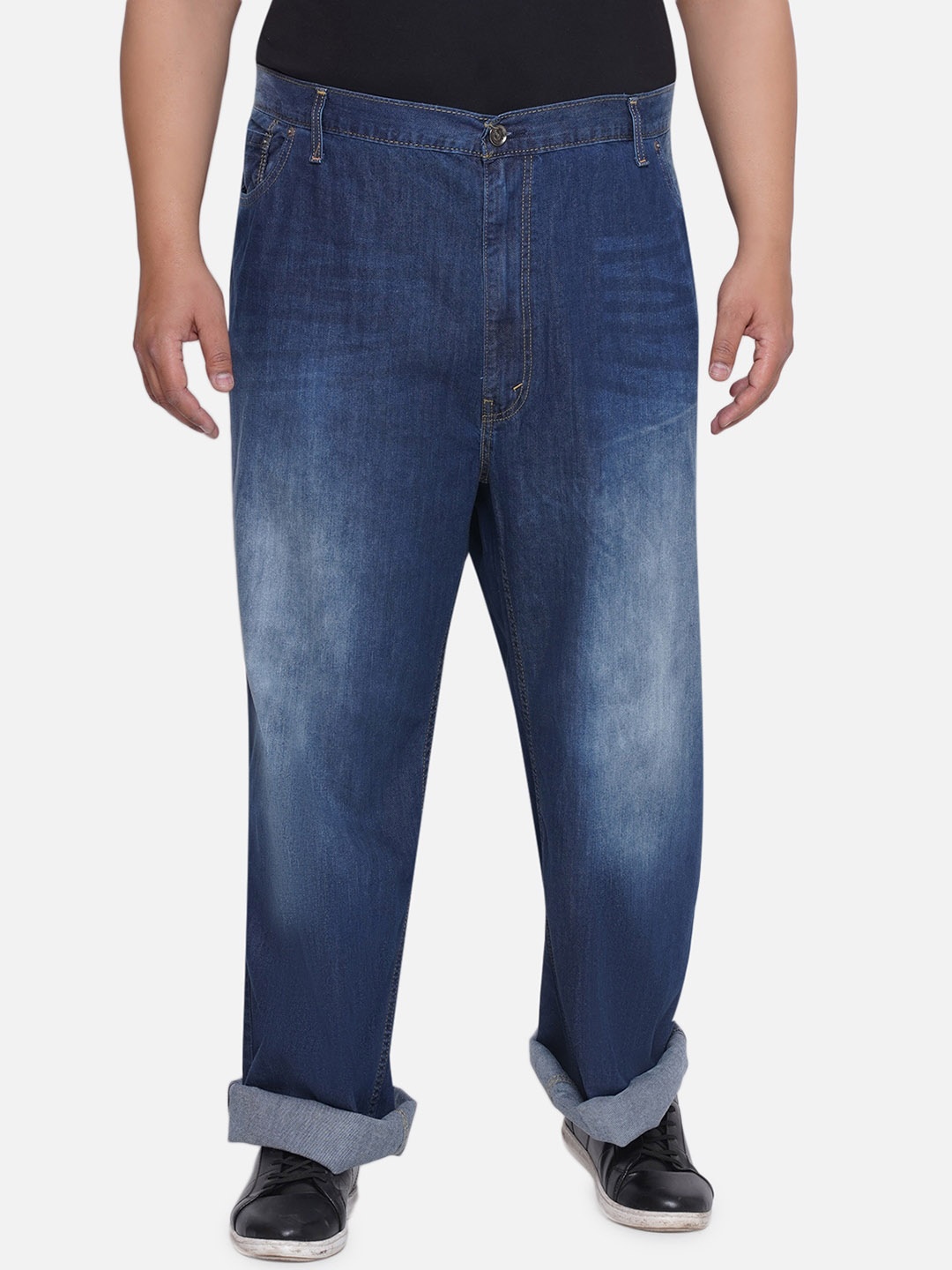 

Santonio Men PLus Size Clean Look Light Fade Stretchable Jeans, Blue