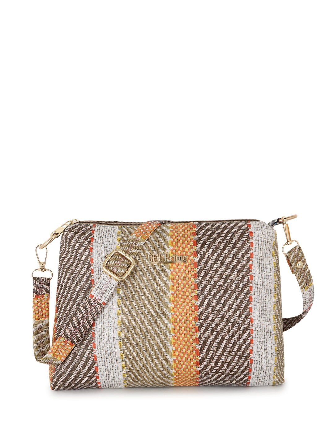 

WOMEN MARKS Textured Structured Sling Bag, Grey