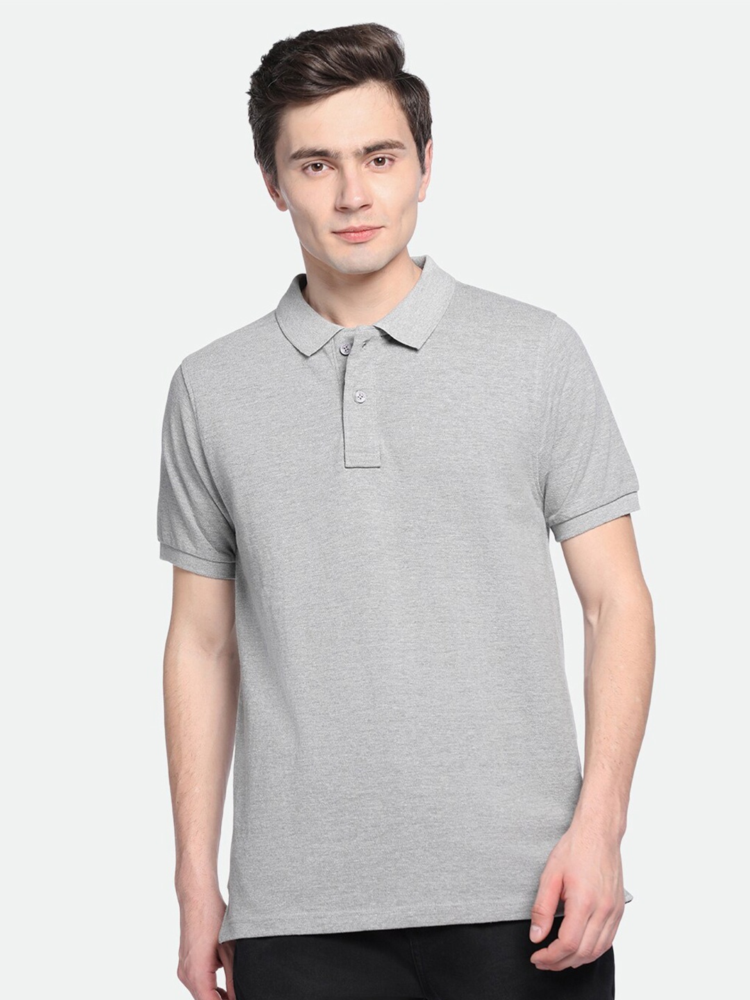 

Dennis Lingo Pure Cotton Polo Collar T-shirt, Grey