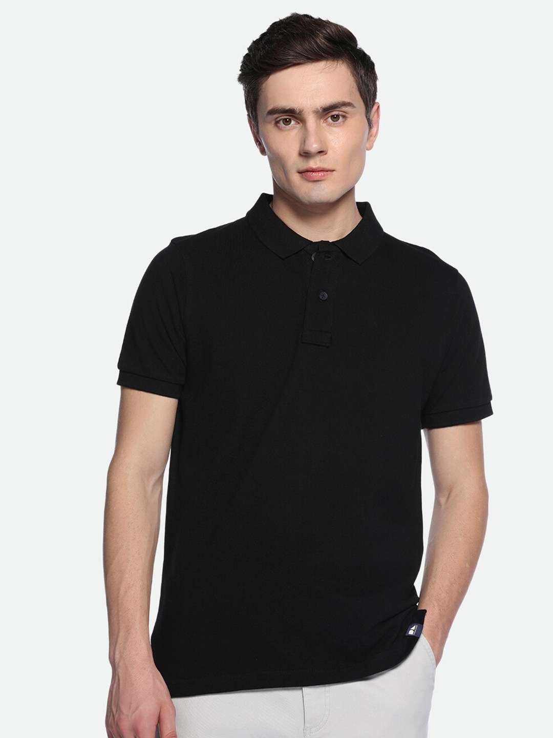 

Dennis Lingo Pure Cotton Polo Collar T-shirt, Black