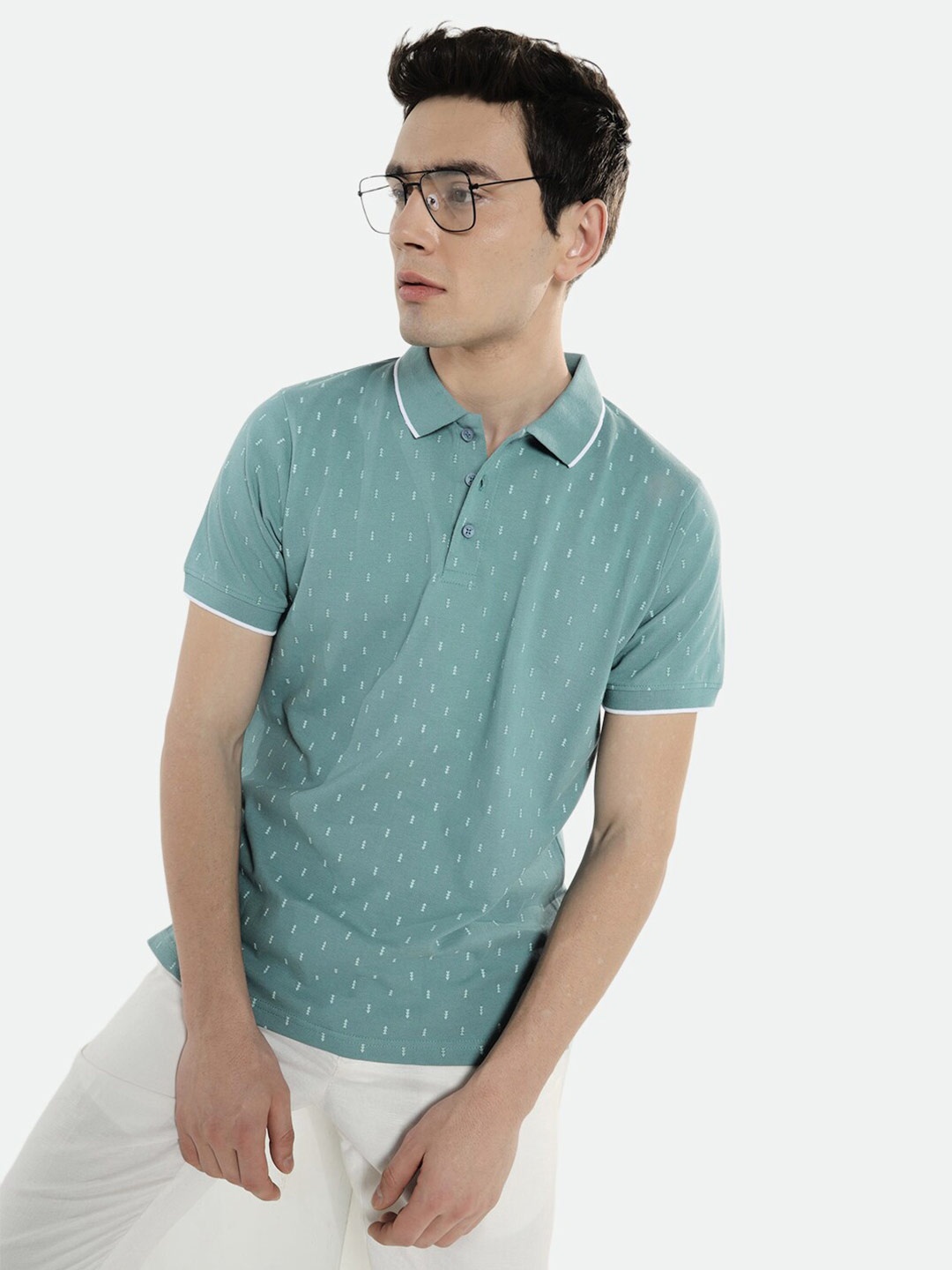 

Dennis Lingo Pure Cotton Polo Collar T-shirt, Sea green