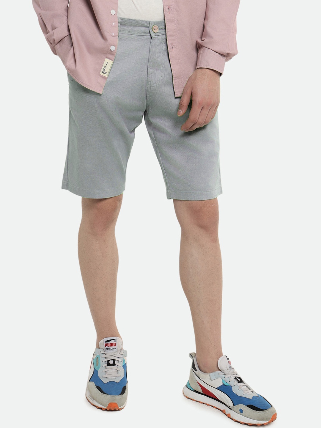 

Dennis Lingo Men Mid-Rise Stretchable Shorts, Grey