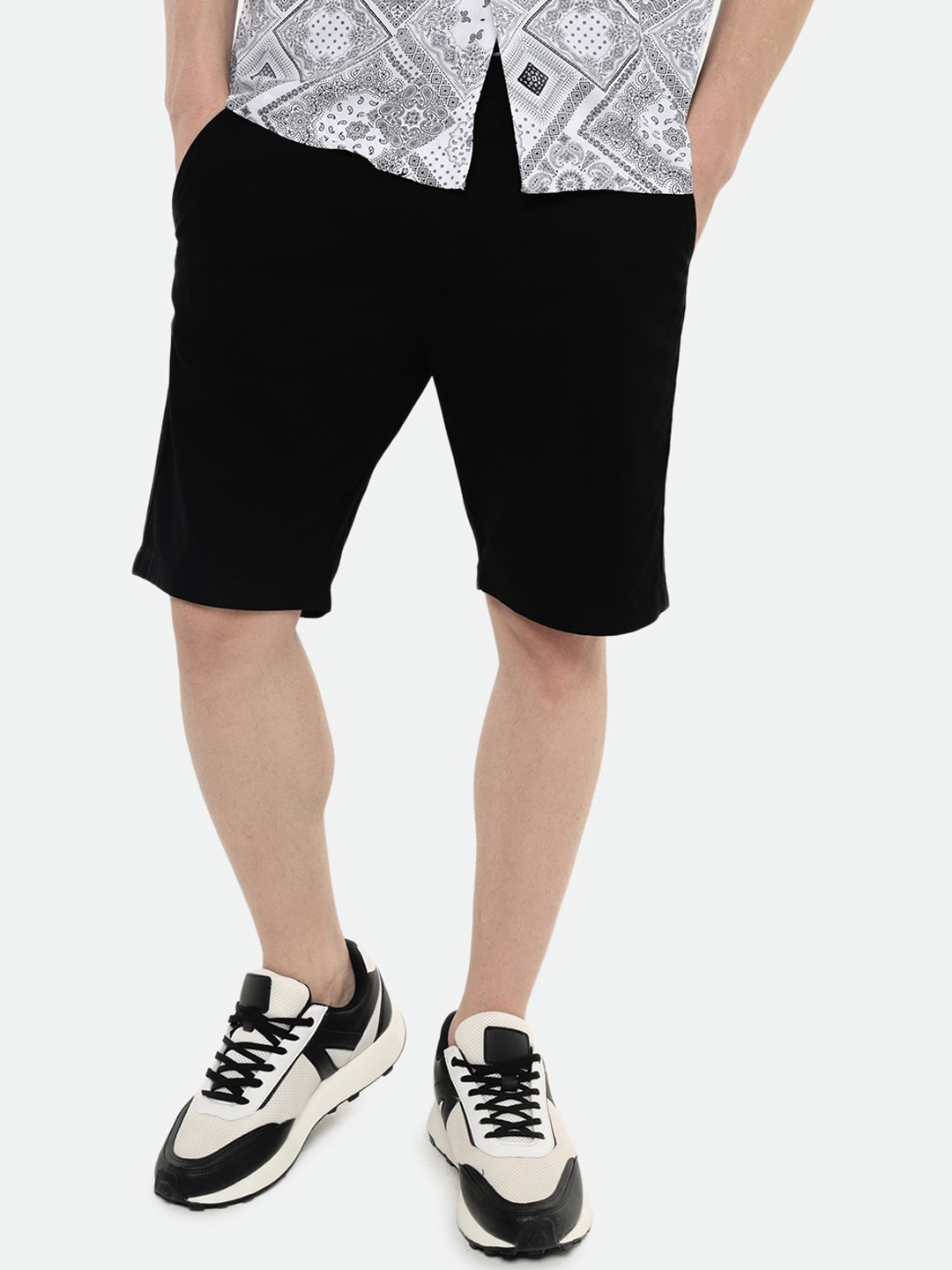 

Dennis Lingo Men Mid-Rise Stretchable Shorts, Black