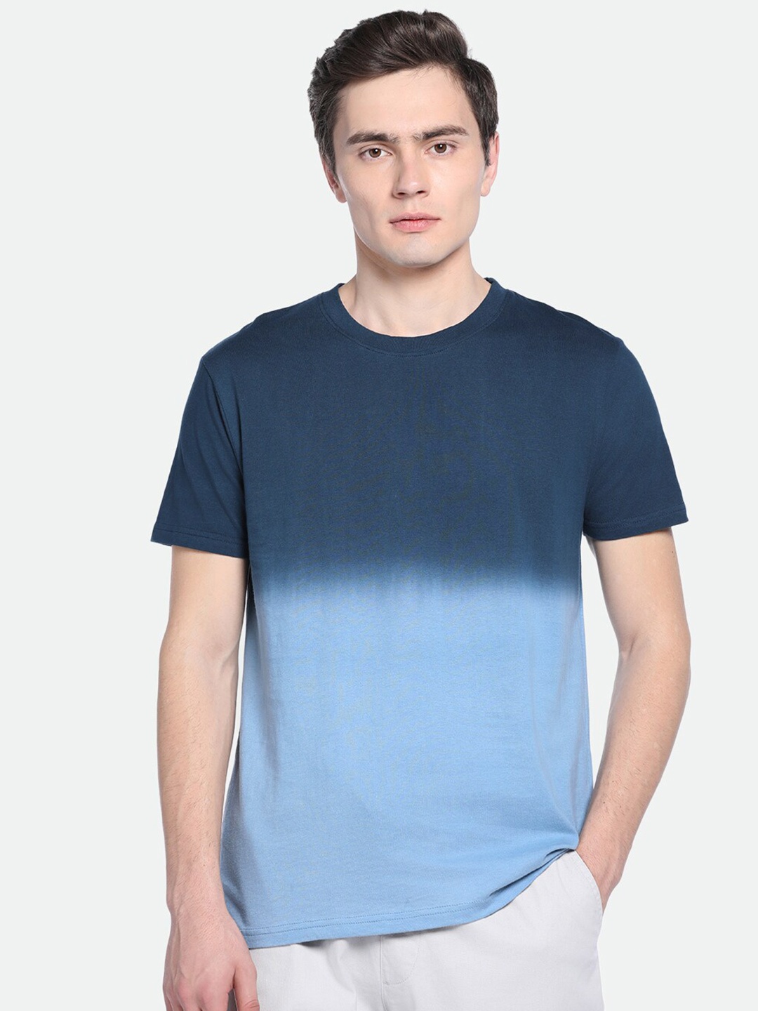

Dennis Lingo Tie and Dyed Pure Cotton T-shirt, Blue