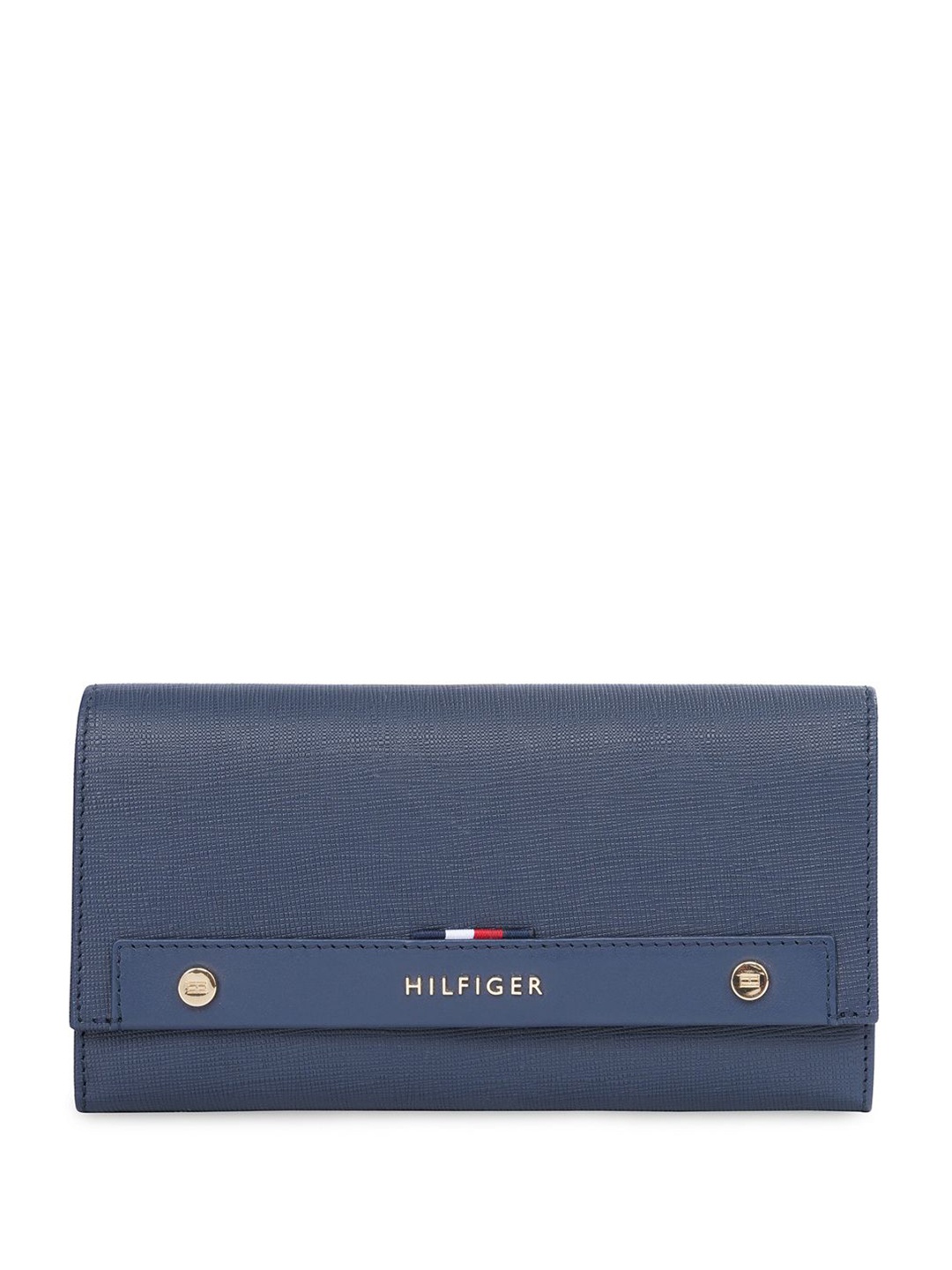 

Tommy Hilfiger Women Textured Leather Envelope Wallet, Navy blue