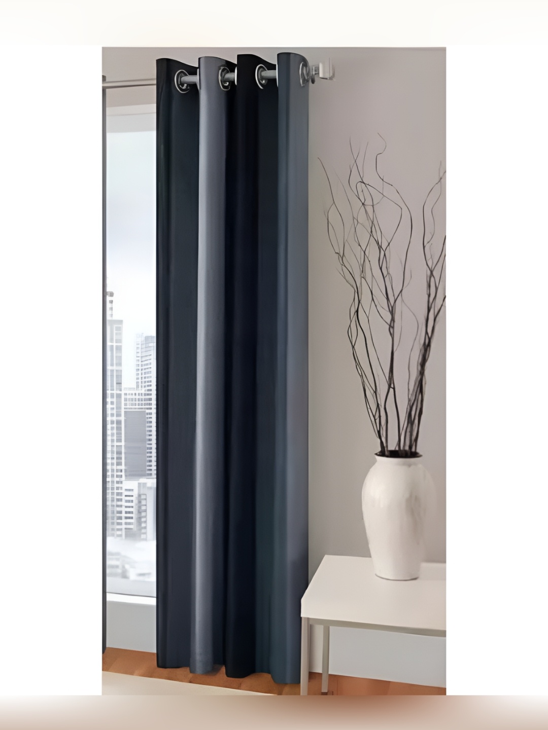 Shopgallery Grey Room Darkening Long Door Curtain