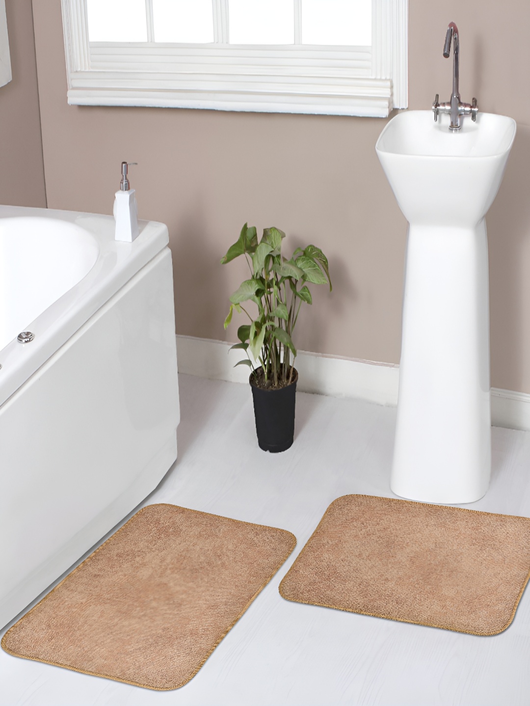 

Florida 2 Pieces Brown Textured Anti-Skid Doormats