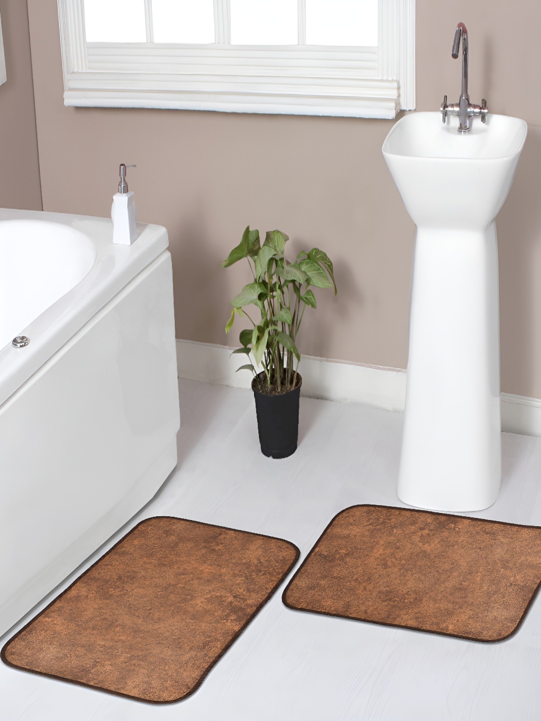 Florida 2 Pieces Rust Textured Anti-Skid Doormats