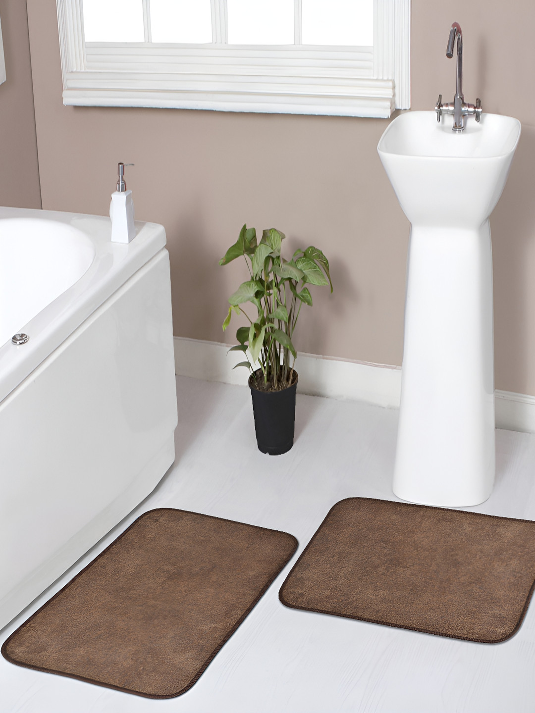 

Florida 2 Pieces Brown Textured Anti-Skid Doormats
