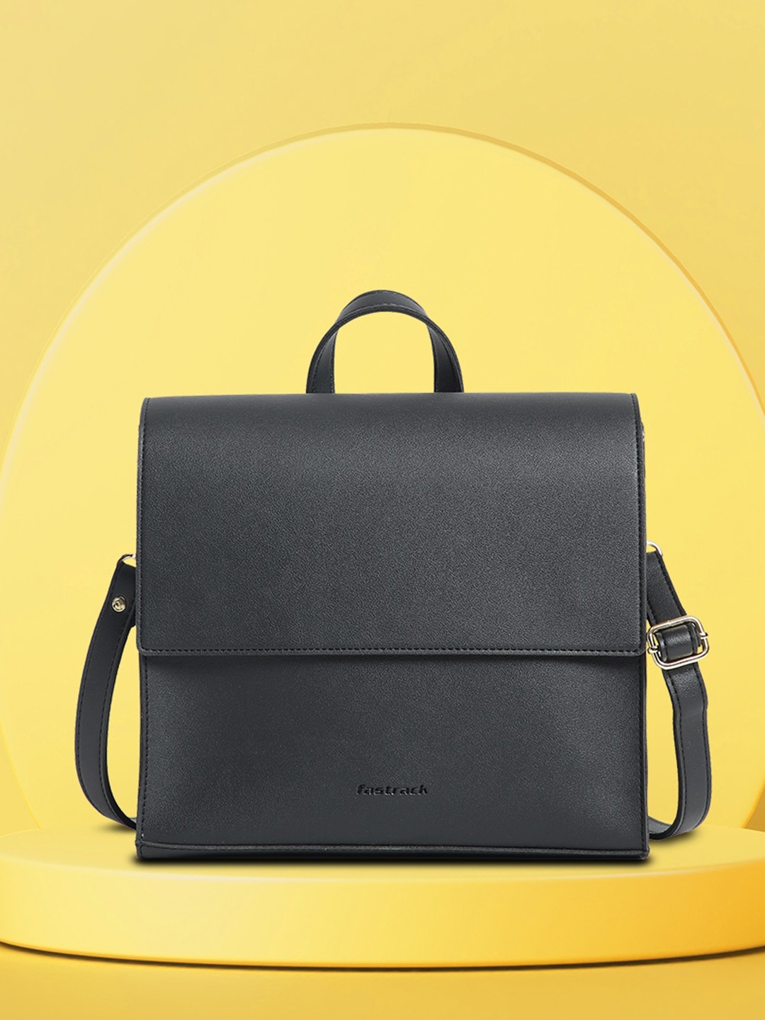 

Fastrack PU Structured Handheld Bag, Black