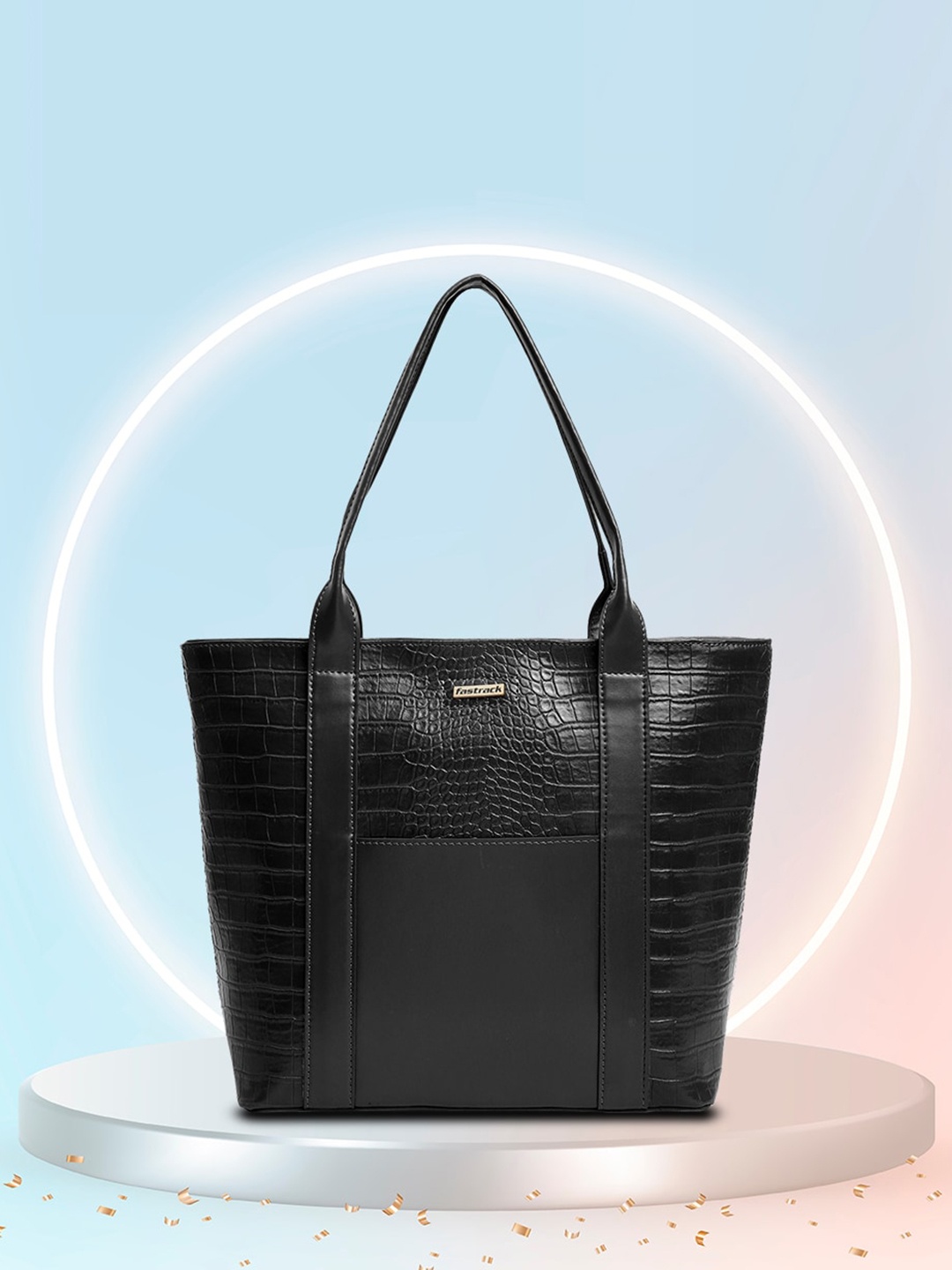 

Fastrack Textured Shopper Tote Bag, Black