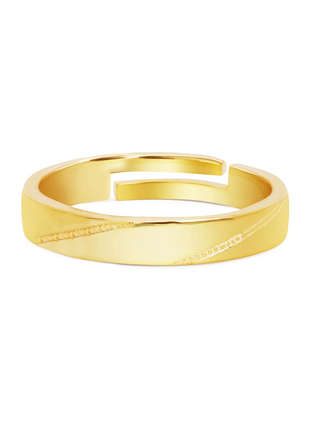 

March by FableStreet Men 925 Pure Silver 18k Gold-Plated Ring