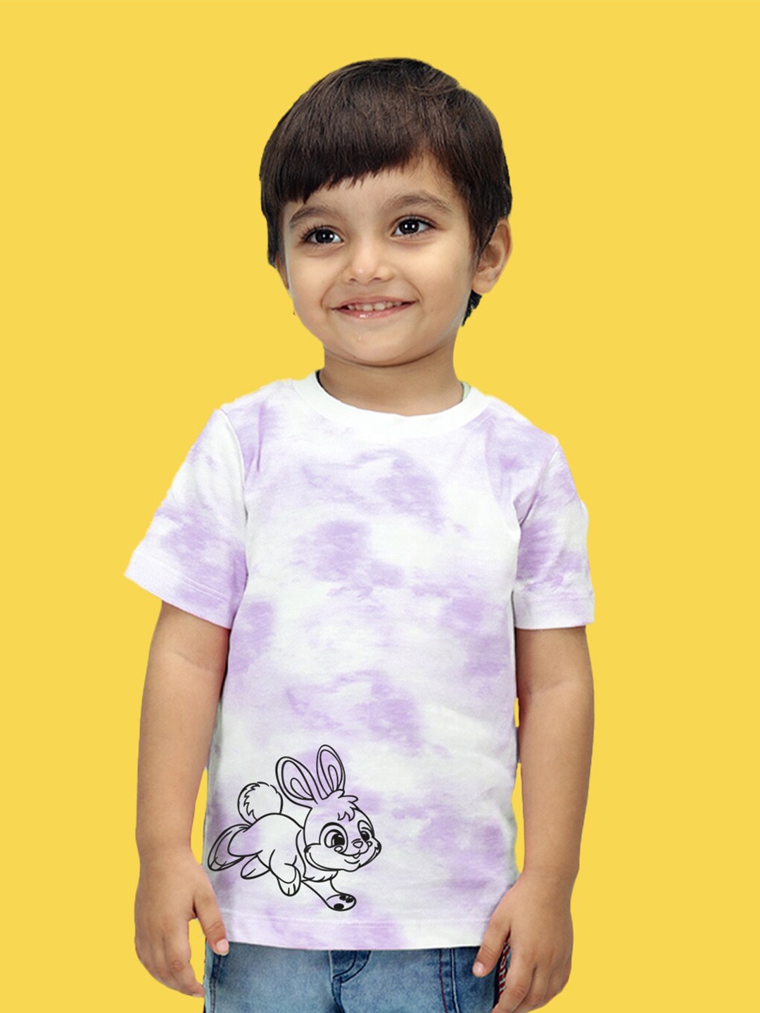 

NUSYL Kids Tie and Dye Printed Short Sleeves T-shirt, Purple
