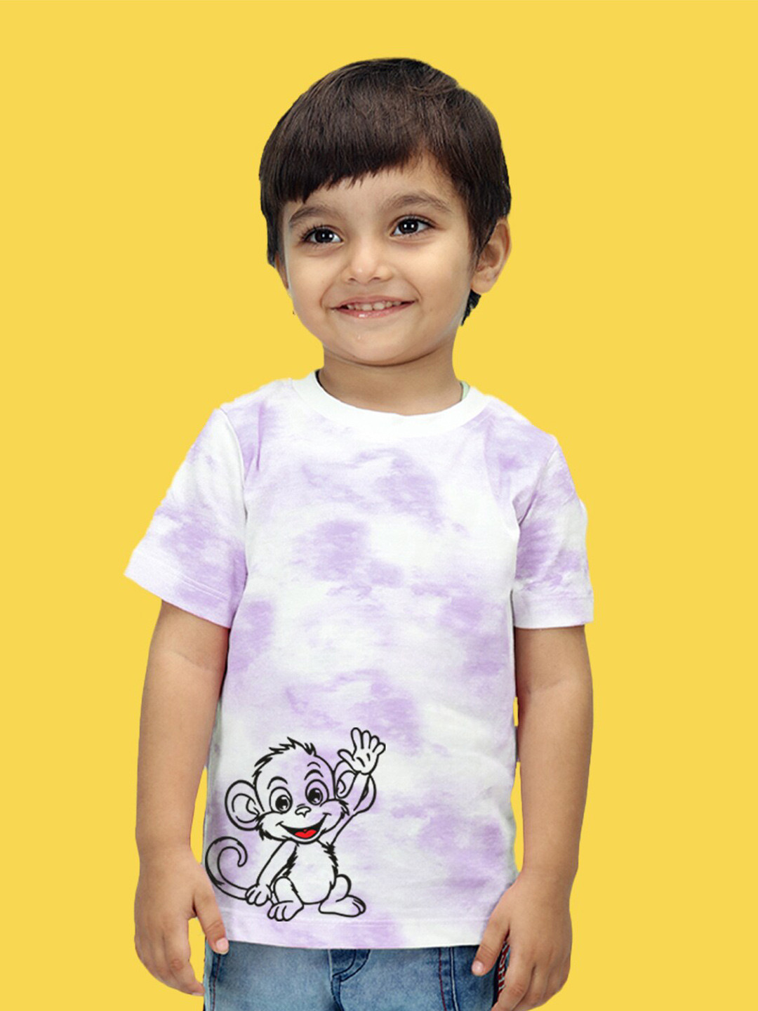 

NUSYL Kids Tie and Dye Printed Short Sleeves T-shirt, Purple