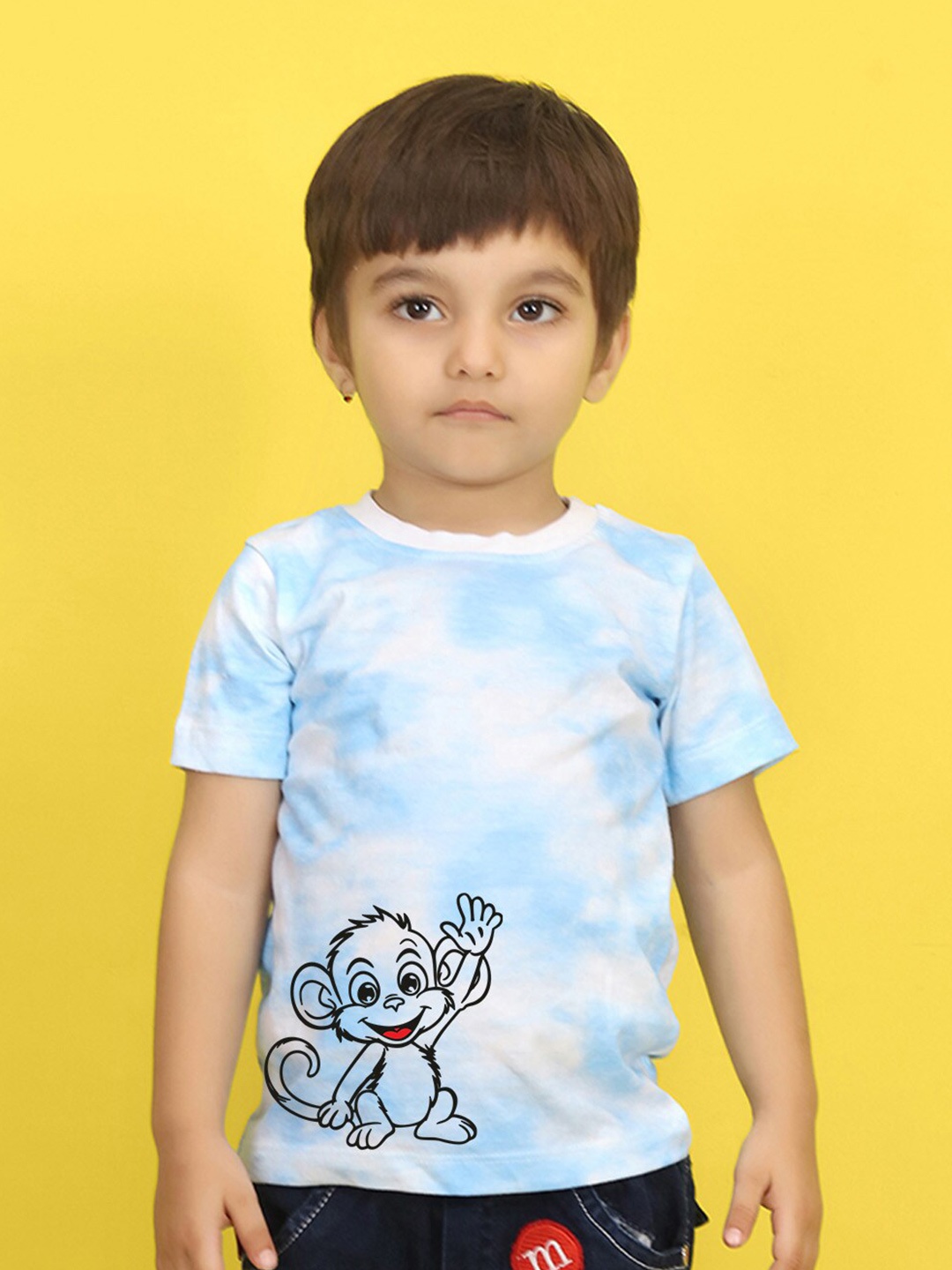 

NUSYL Kids Tie and Dye Printed Short Sleeves T-shirt, Blue