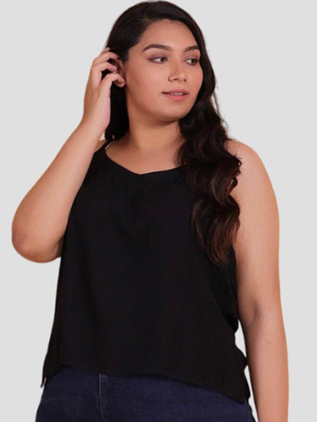 

LastInch Breathable T-Shirt Length Camisole, Black