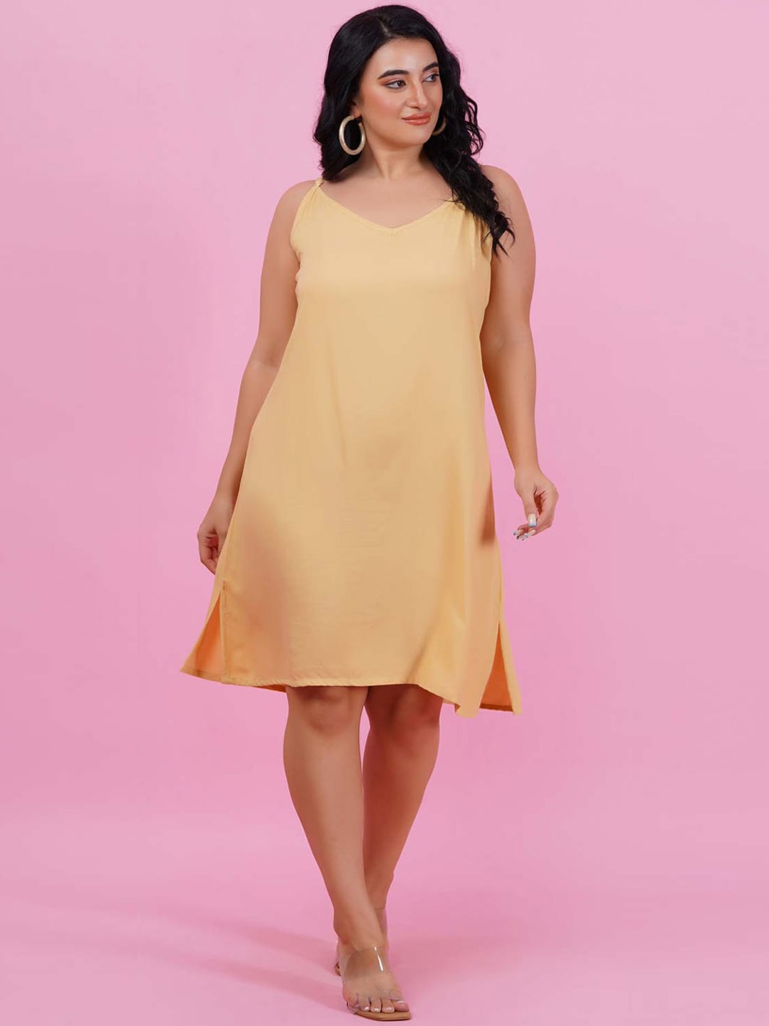 

LastInch Cotton Sleeveless Long Slip, Beige