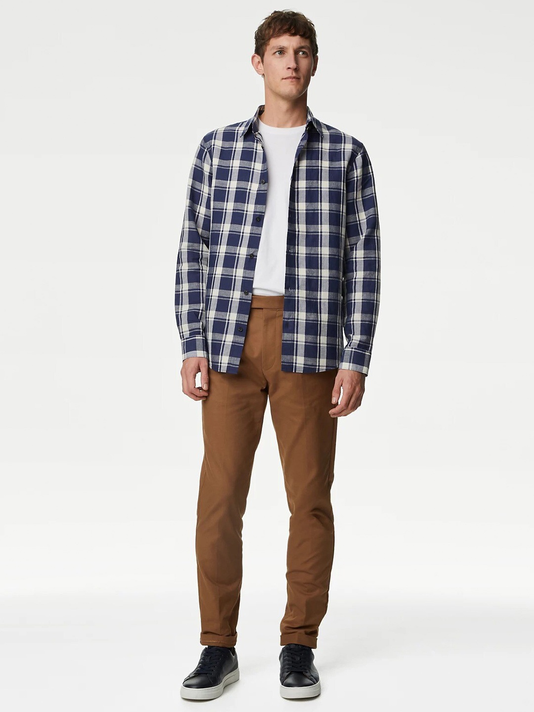 

Marks & Spencer Checked Spread Collar Casual Shirt, Blue