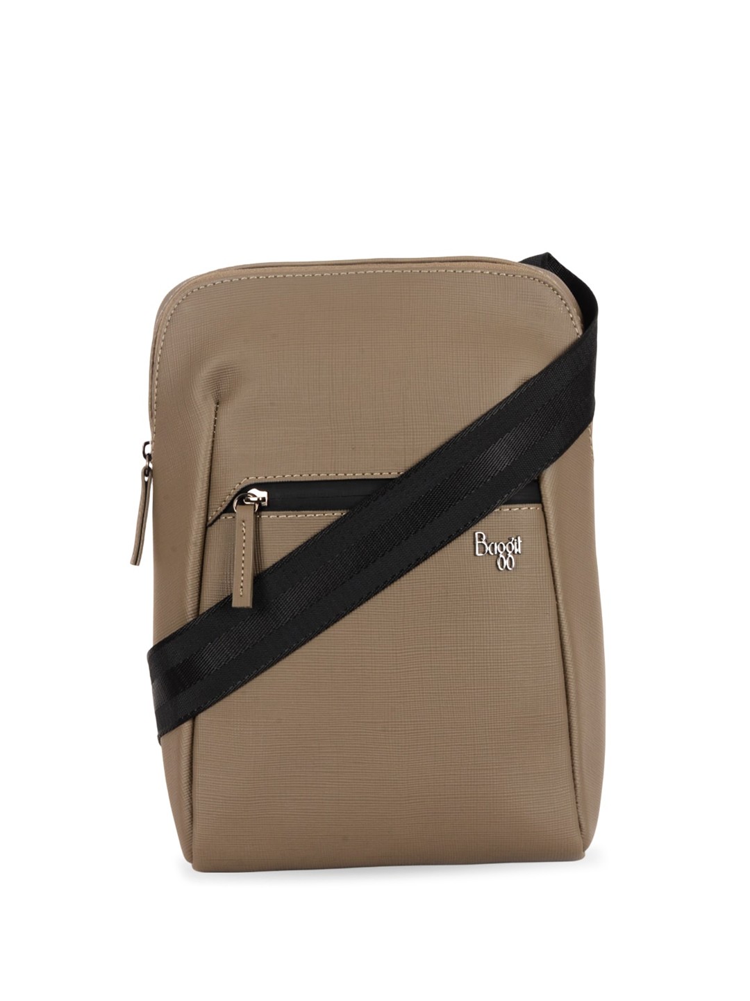 

Baggit Colourblocked Structured Sling Bag, Beige