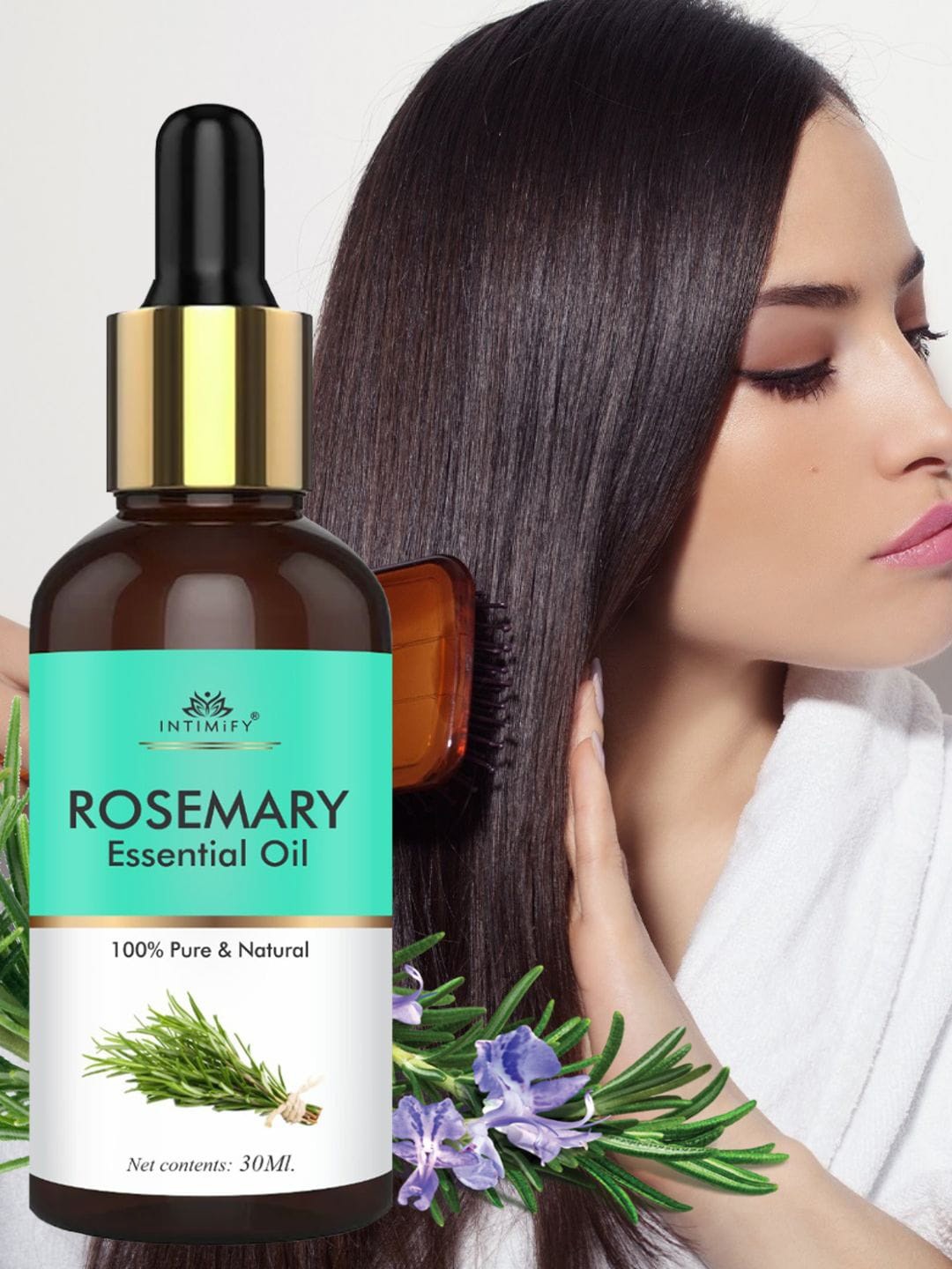 

INTIMIFY Pure & Natural Rosemary Essential Oil - 30 ml, Turquoise blue