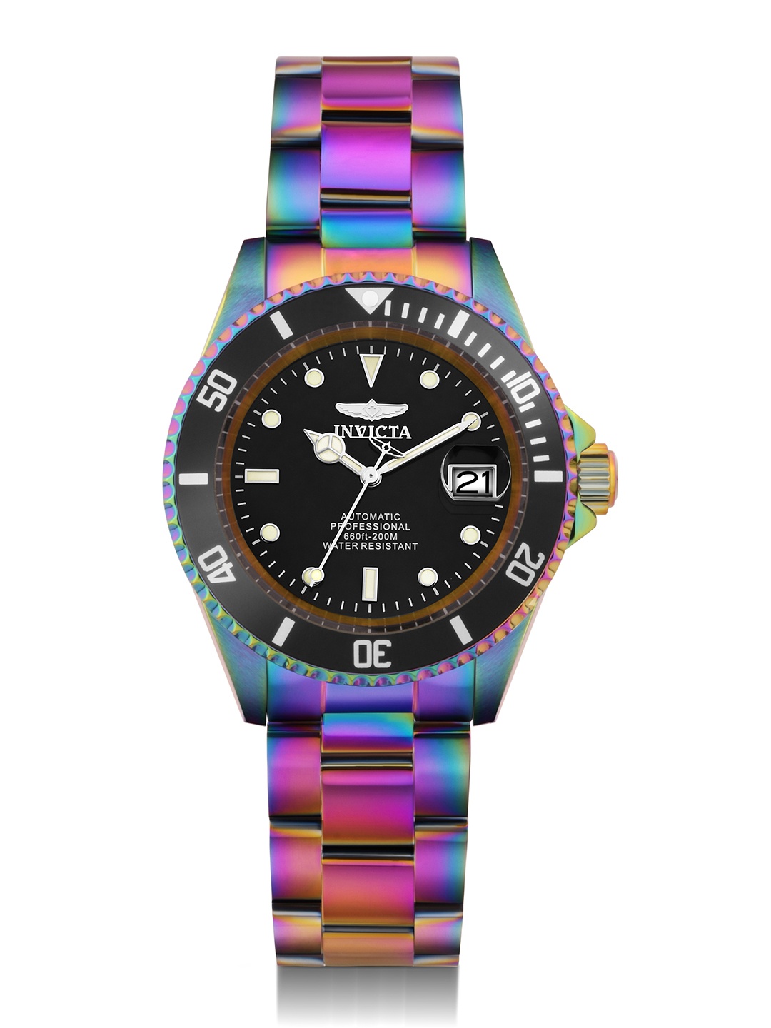 

Invicta Men Pro Diver Stainless Steel Bracelet Style Straps Analogue Automatic Watch 26600, Blue