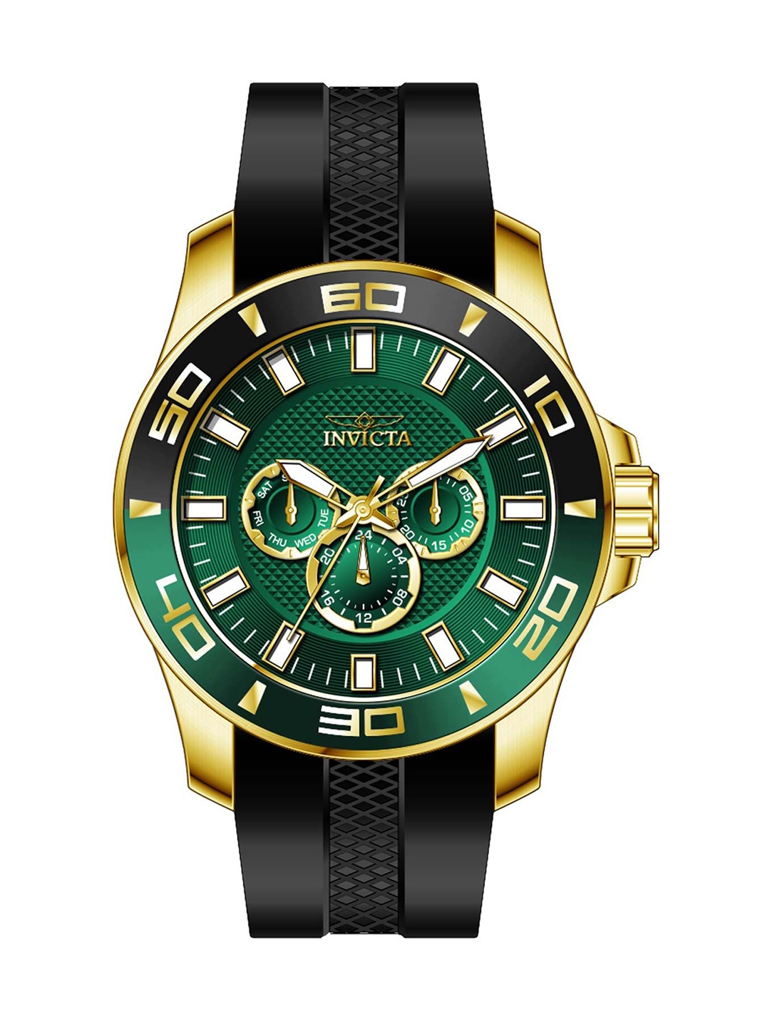 

Invicta Men Pro Diver Quartz Green Dial Analog Watch 35743, Gold