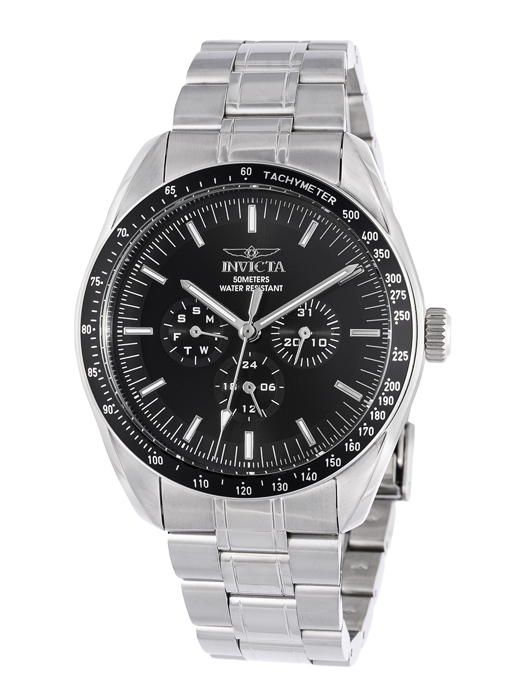 

Invicta Men Specialty Quartz Black Dial Analog Watch 45967, Silver