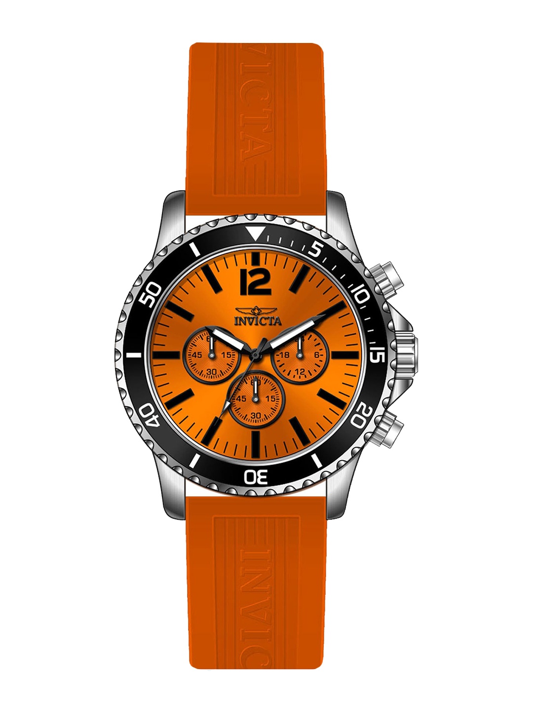 

Invicta Men Pro Diver Chronograph Quartz Orange Dial Analog Watch 24390, Steel