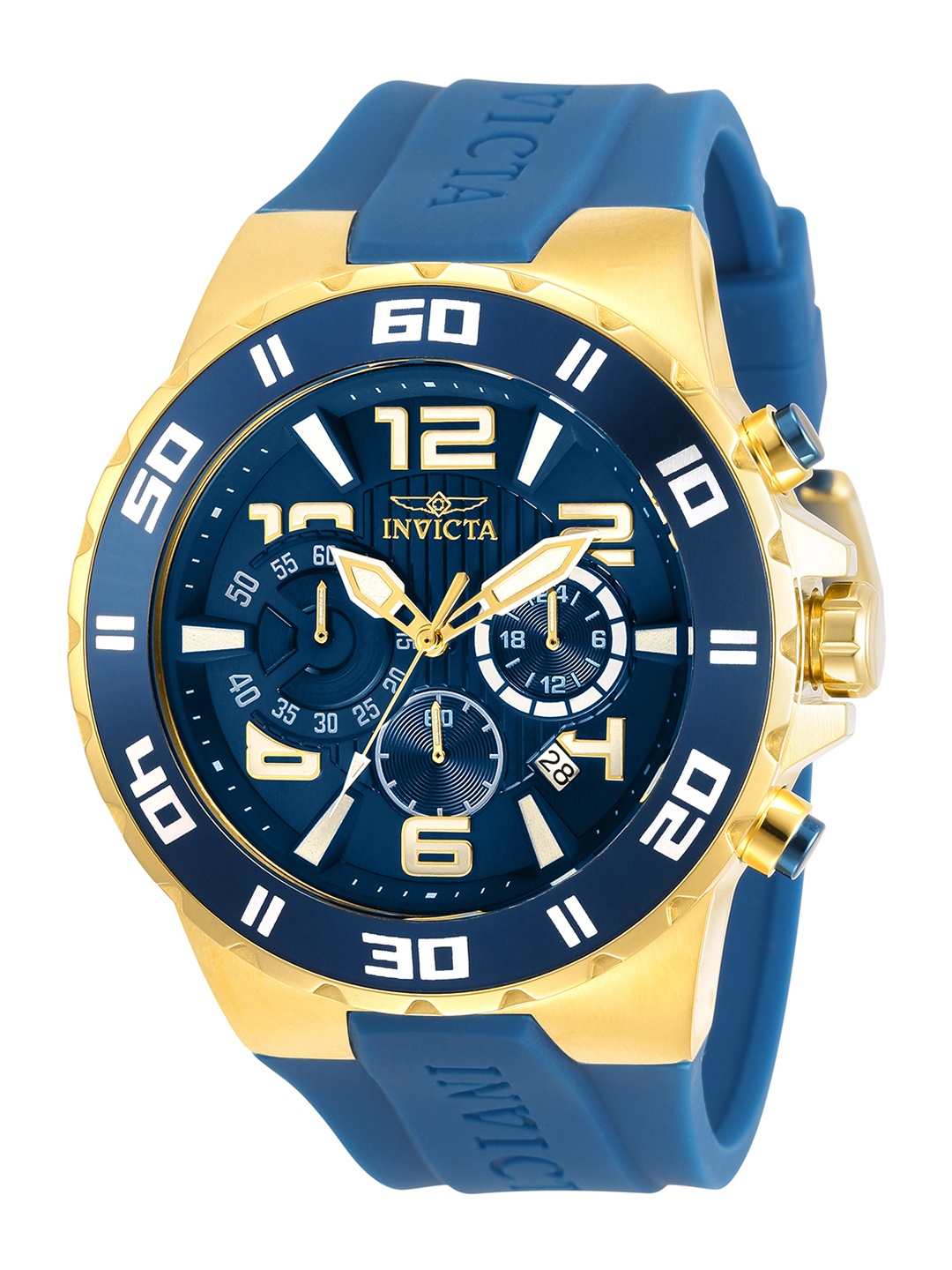 

Invicta Men Pro Diver Chronograph Quartz Blue Dial Analog Watch 30938, Gold