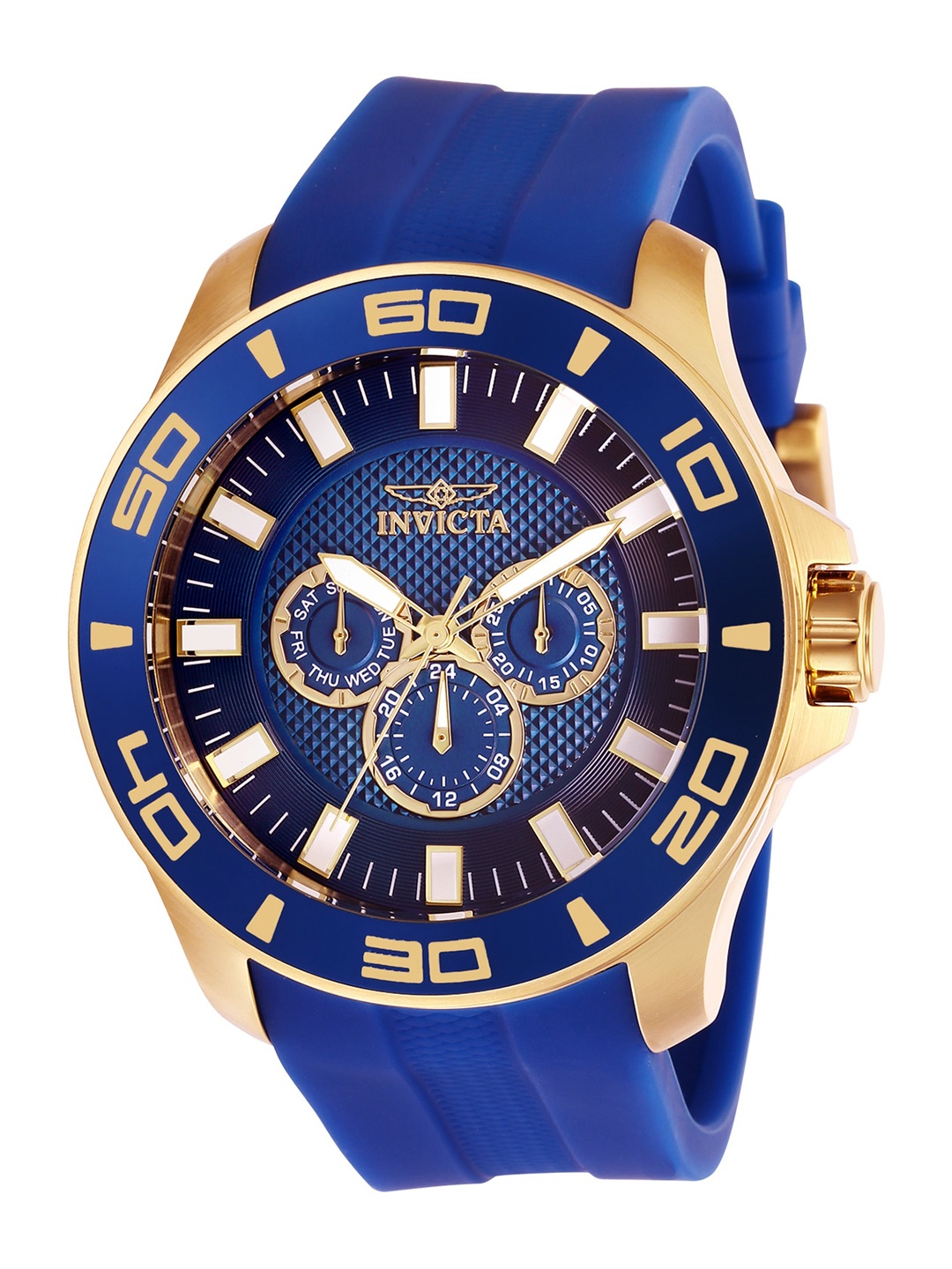 

Invicta Men Pro Diver Chronograph Quartz Blue Dial Analog Watch 28002, Gold