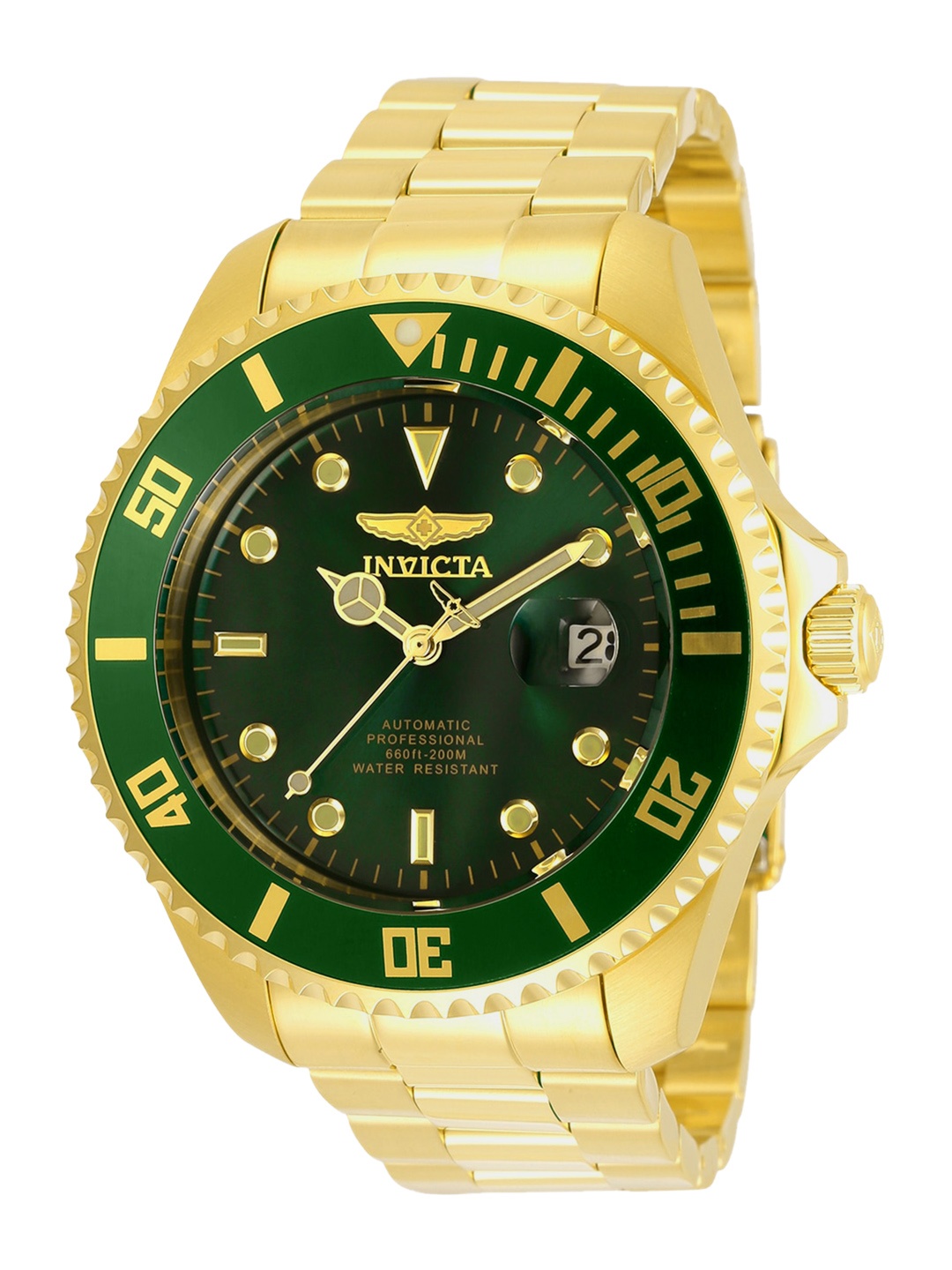 

Invicta Men Pro Diver Automatic Green Dial Analog Watch 35724, Gold