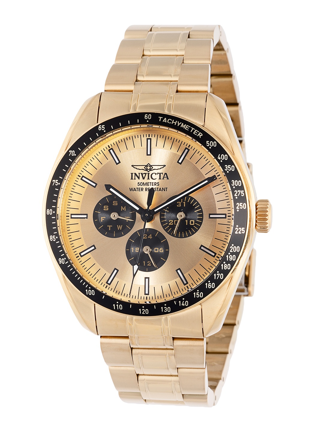 

Invicta Specialty Men Patterned Dial & Stainless Steel Bracelet Style Analogue Watch 45965, Gold