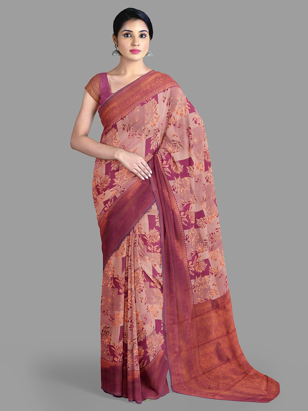 

The Chennai Silks Woven Design Zari Saree, Pink