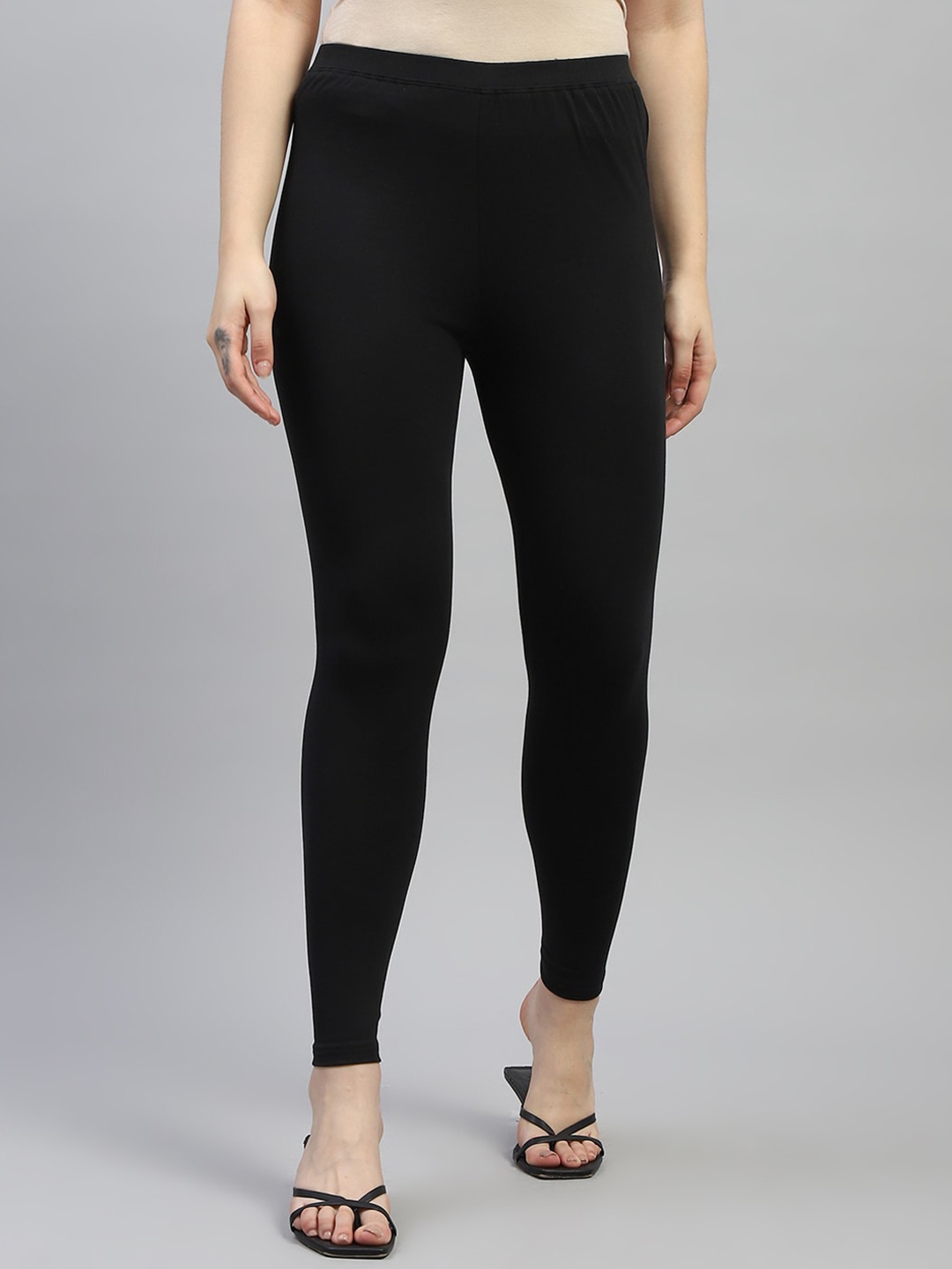 

Monte Carlo Cotton Ankle-Length Leggings, Black